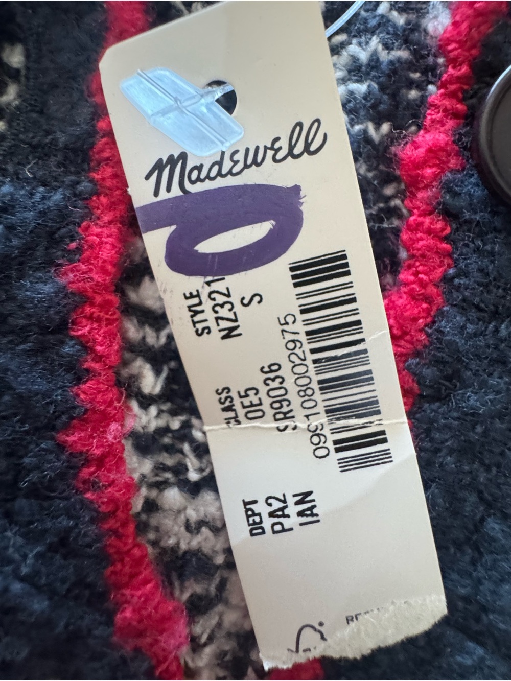 New! Madewell Striped Bouclé-Knit Cardigan - Picture 5 of 8